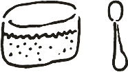 hand-drawn bowl of sludge and a spoon